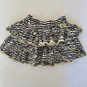 Neon Rebels by Maisonette Ruffle Skirt | Black & Cream Zebra Stripe | 2Y | NWT